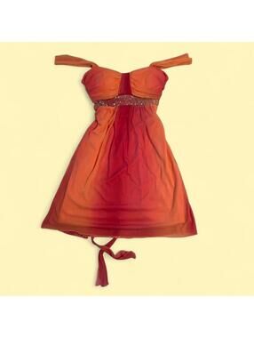 La Belle Women's Orange and Pink Dress
